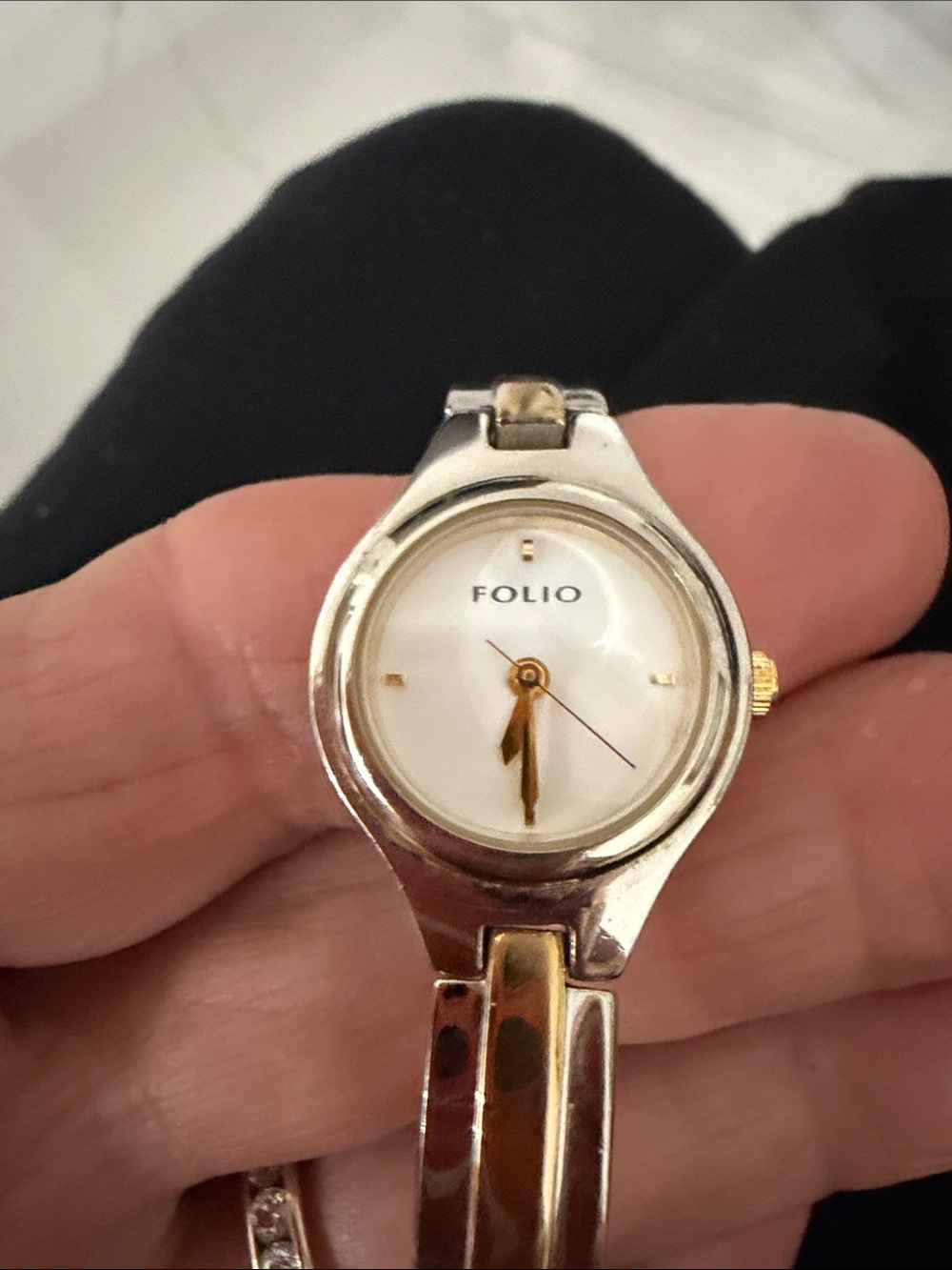 Folio Two-Tone Silver and Gold Women's Bracelet Watch